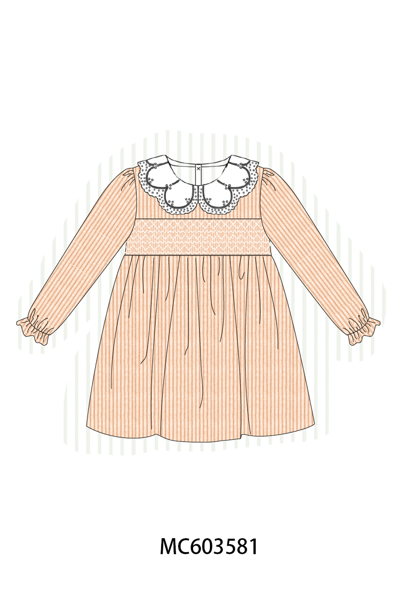 PO85 Coral corduroy smocked lace collar collection- ETA Sept