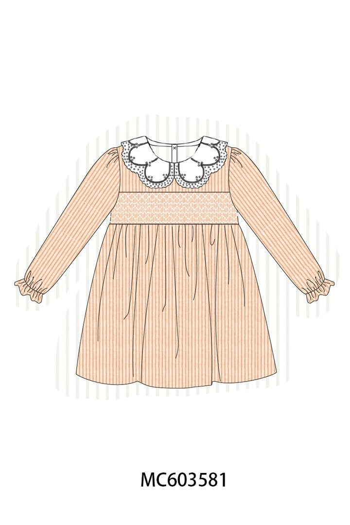 PO85 Coral corduroy smocked lace collar collection- ETA Sept