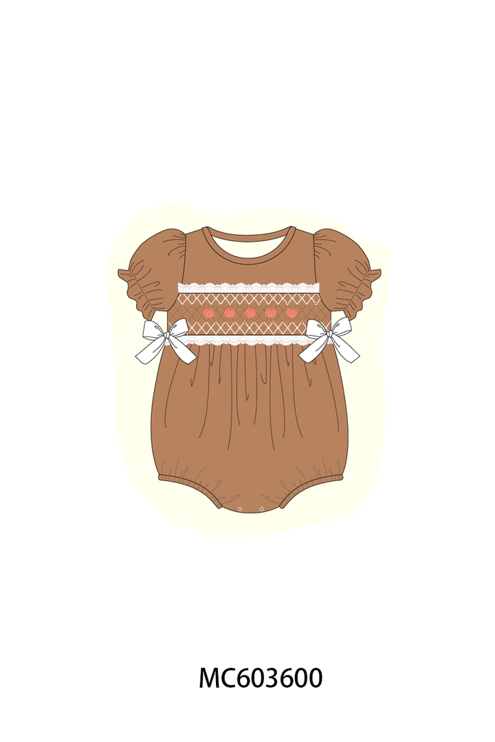 PO85 Brown pumpkin smocked lace collection- ETA Sept