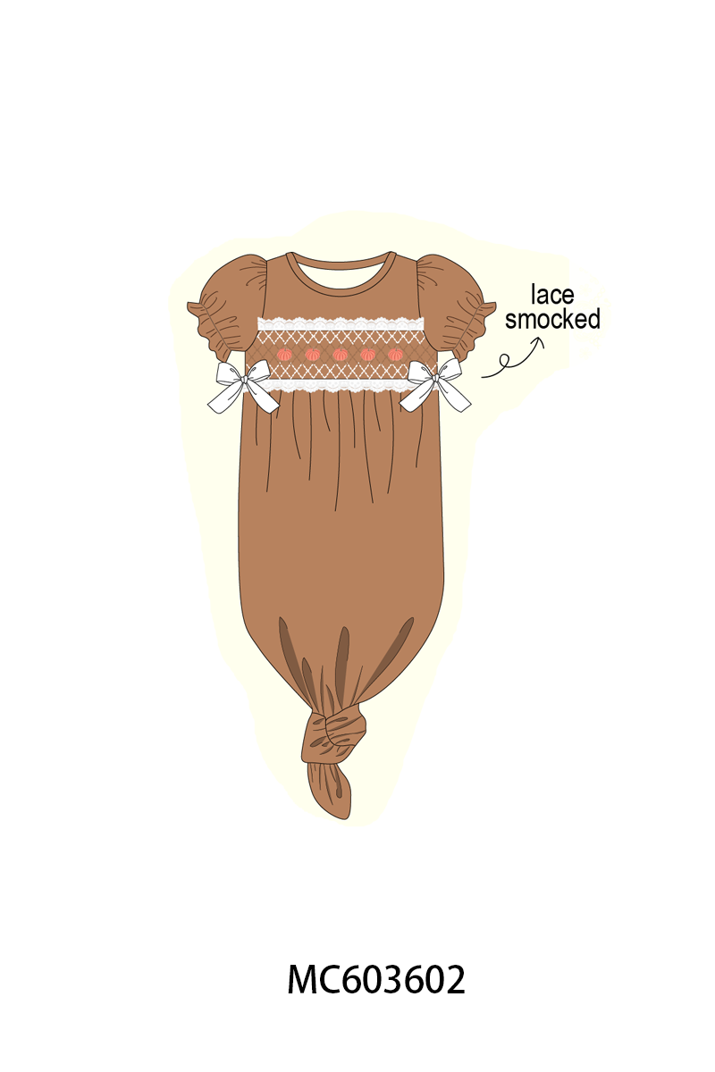 PO85 Brown pumpkin smocked lace collection- ETA Sept