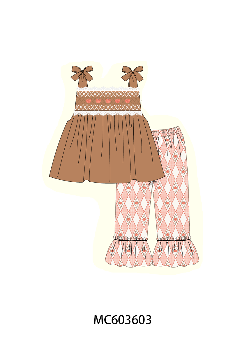 PO85 Brown pumpkin smocked lace collection- ETA Sept