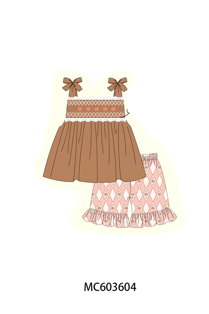 PO85 Brown pumpkin smocked lace collection- ETA Sept