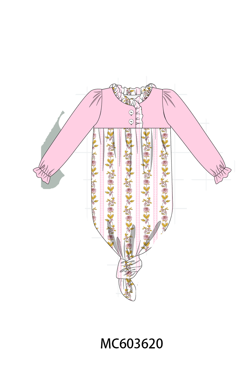 PO85 Pink rose stripe print ruffle collection- ETA Sept