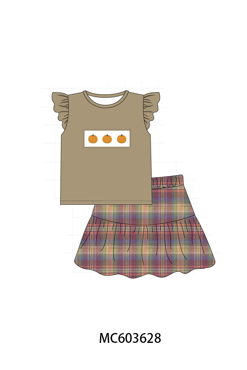 PO85 Camel pumpkin embroidery ruffle collection- ETA Sept