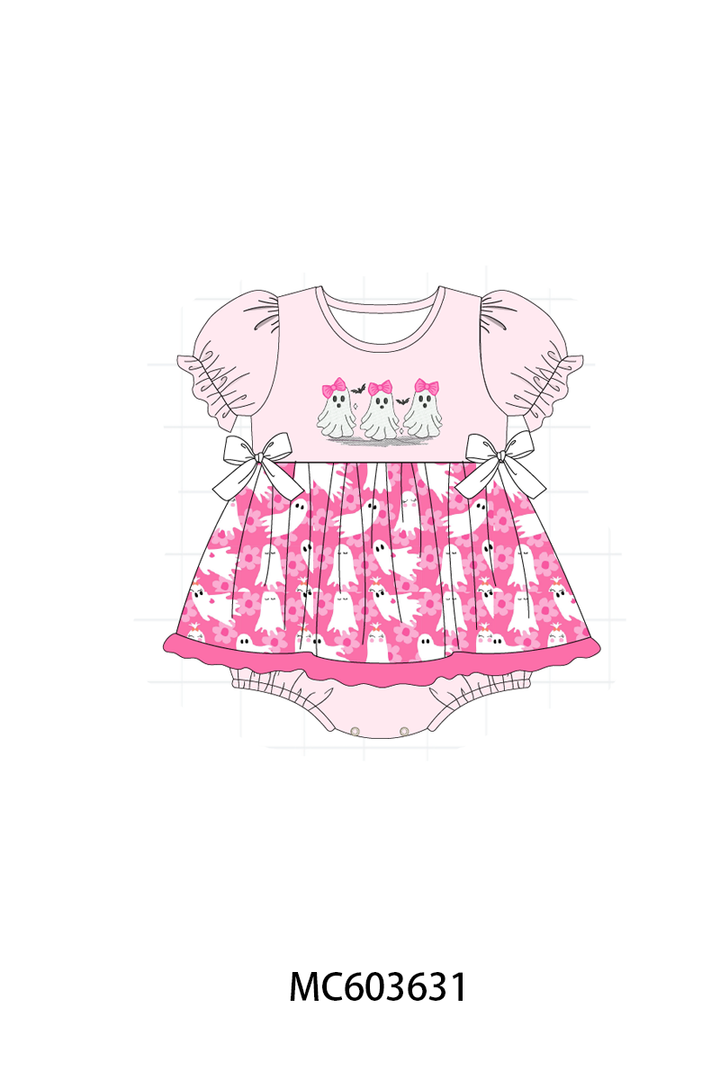 PO85 Pink halloween ghost spooky embroidery collection- ETA Sept