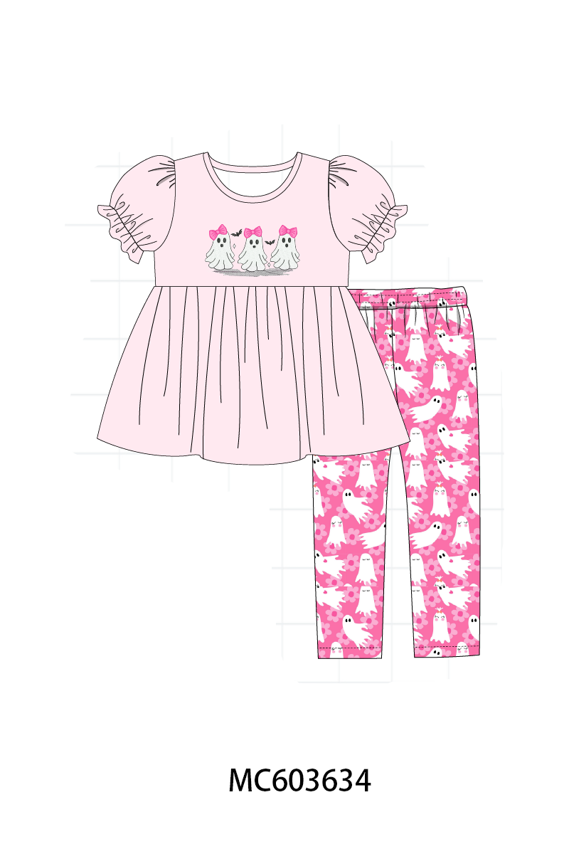 PO85 Pink halloween ghost spooky embroidery collection- ETA Sept