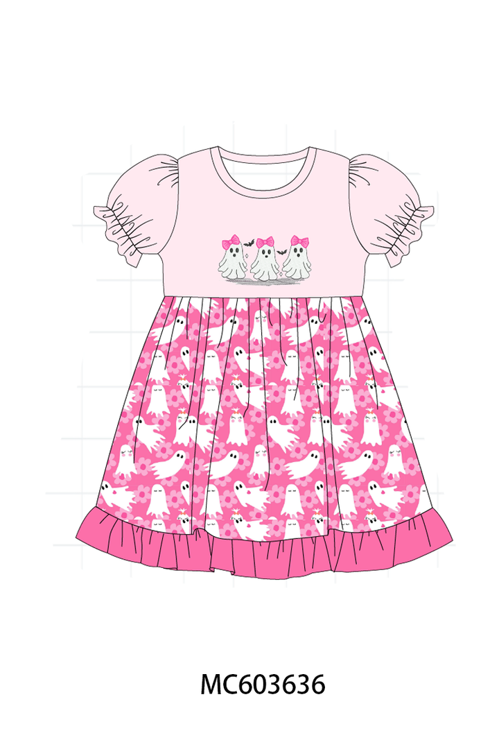PO85 Pink halloween ghost spooky embroidery collection- ETA Sept