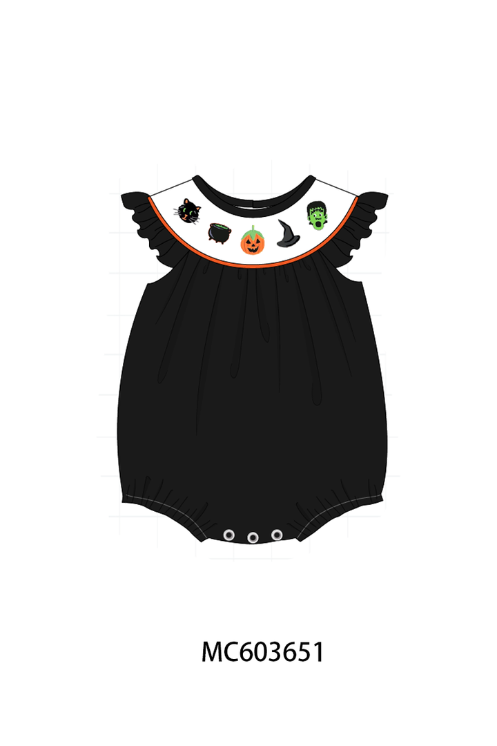 PO85 Black halloween pumpkin embroidery collection- ETA Sept
