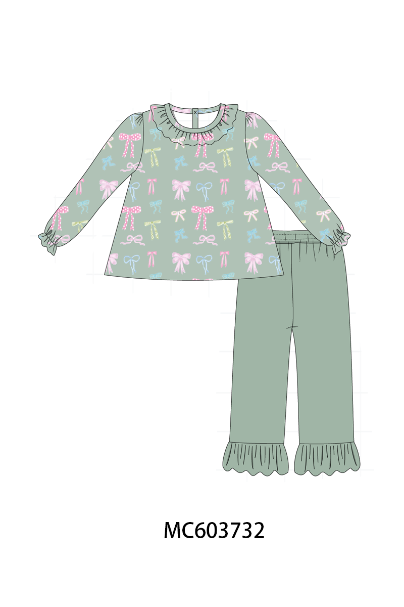 PO85 Sage bow print ruffle collection- ETA Sept