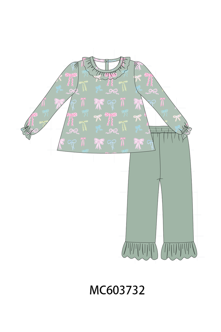 PO85 Sage bow print ruffle collection- ETA Sept