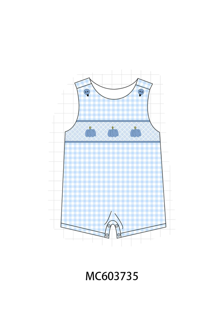 PO85 Blue pumpkin bow smocked lace collection- ETA Sept