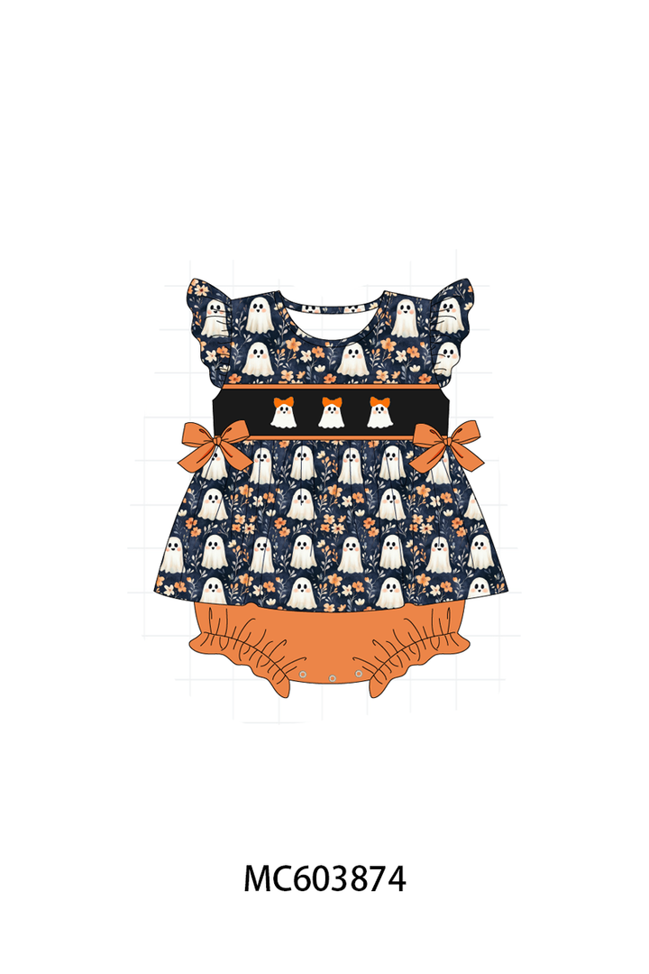 PO85 Orange halloween ghost embroidery collection- ETA Sept