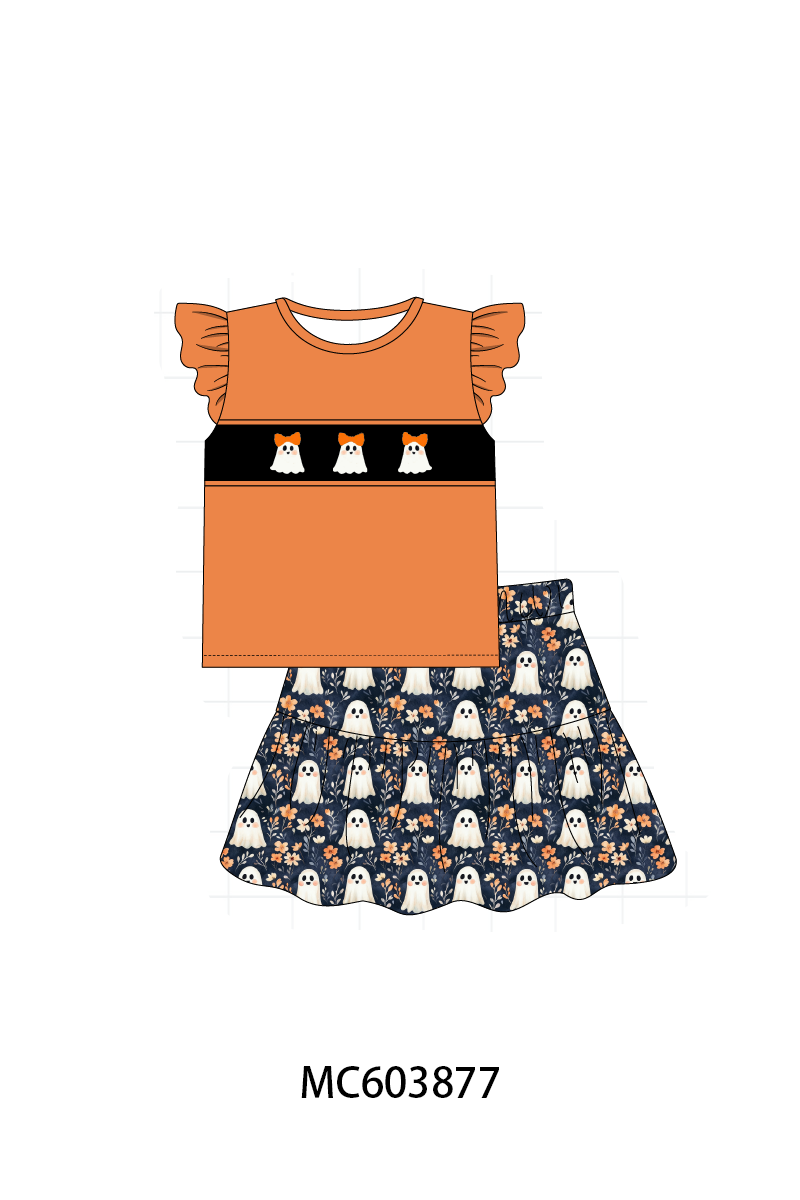 PO85 Orange halloween ghost embroidery collection- ETA Sept