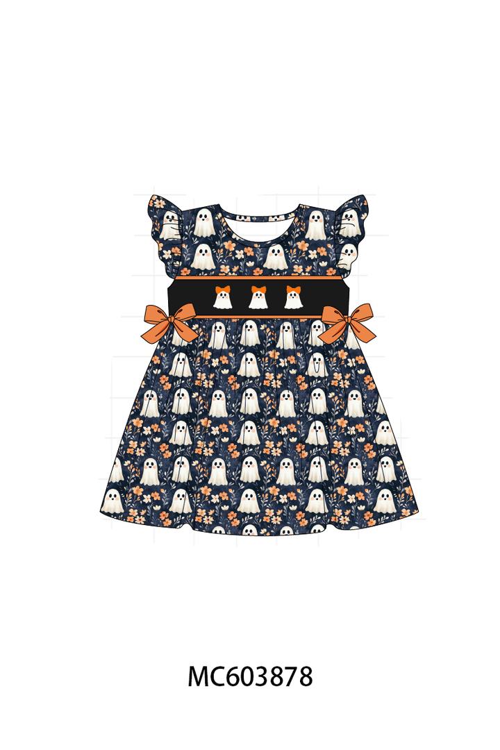 PO85 Orange halloween ghost embroidery collection- ETA Sept