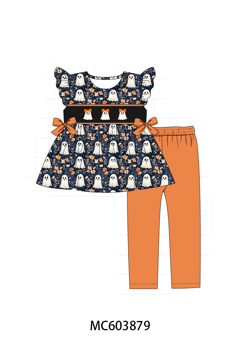PO85 Orange halloween ghost embroidery collection- ETA Sept