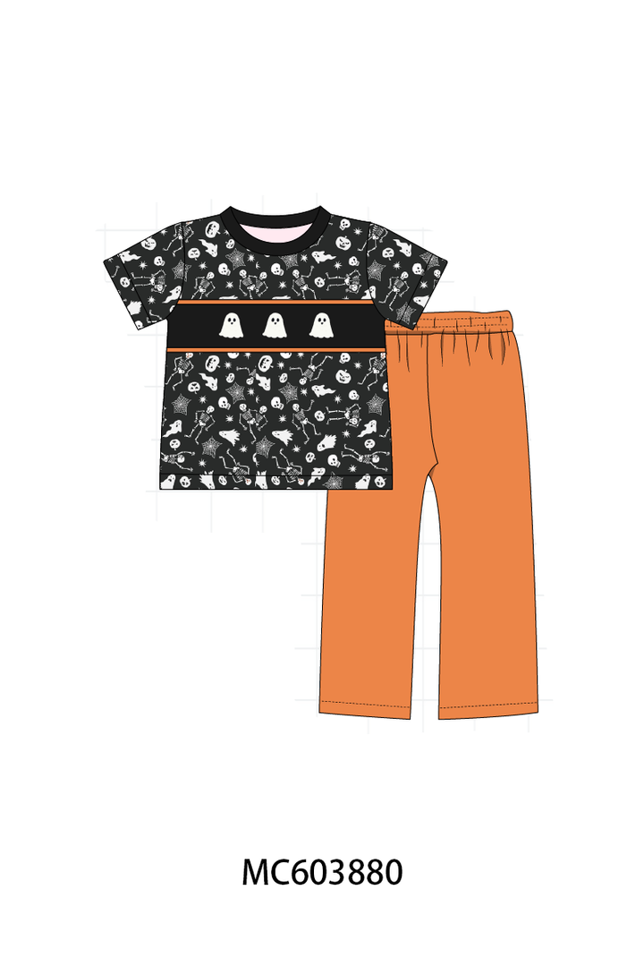 PO85 Orange halloween ghost embroidery collection- ETA Sept