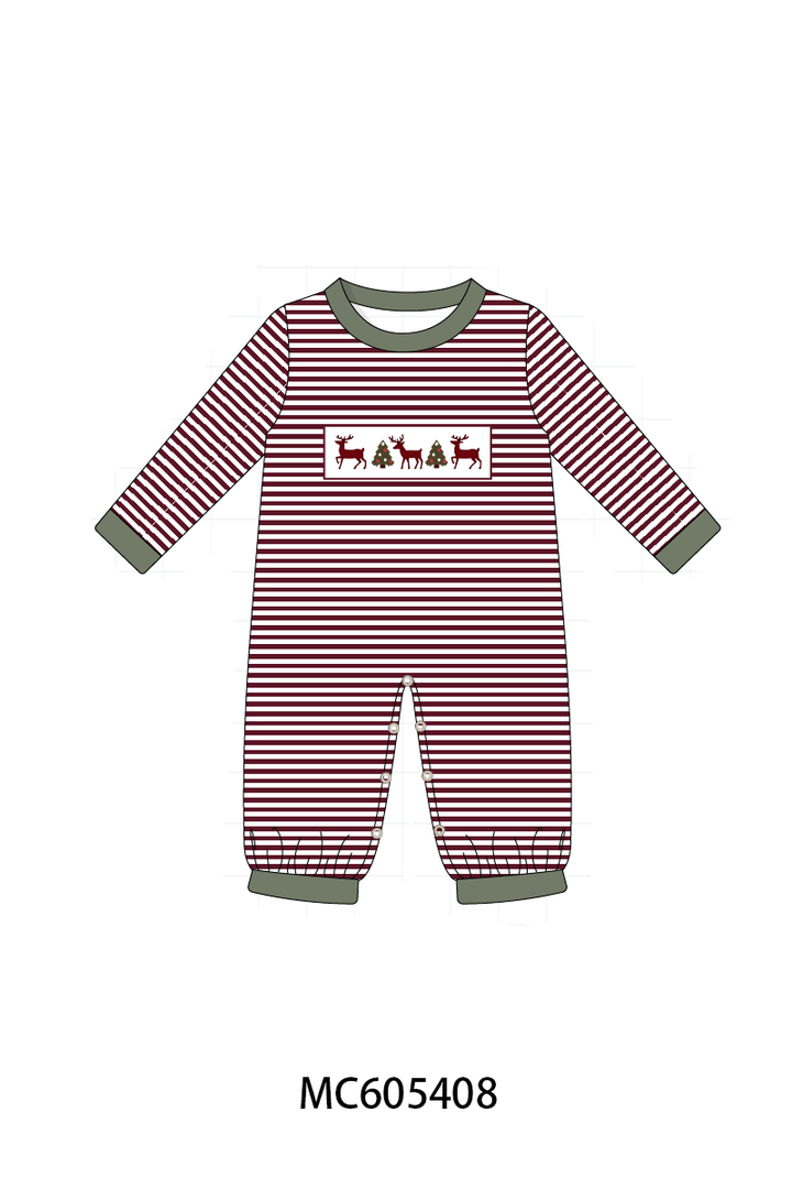 PO93 Maroon tree reindeer embroidery collection- ETA December