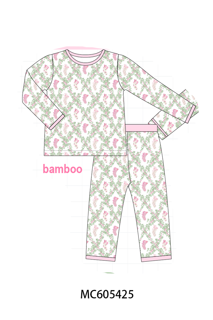 PO93 Pink holiday floral socks print collection- ETA December