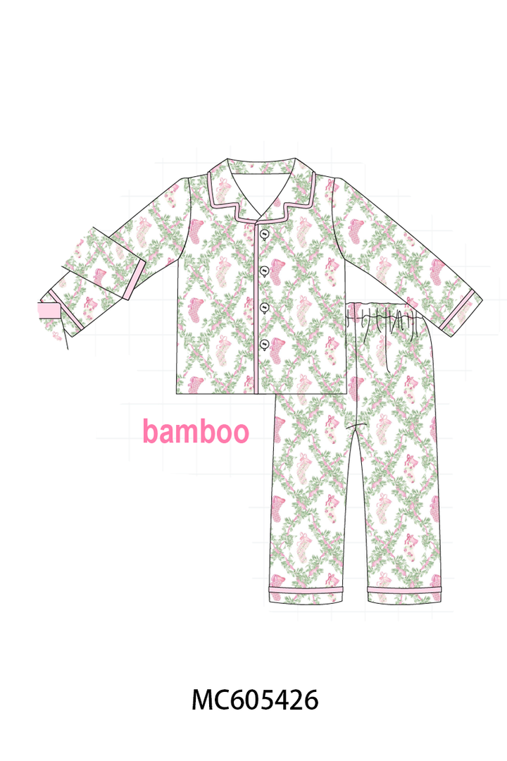 PO93 Pink holiday floral socks print collection- ETA December