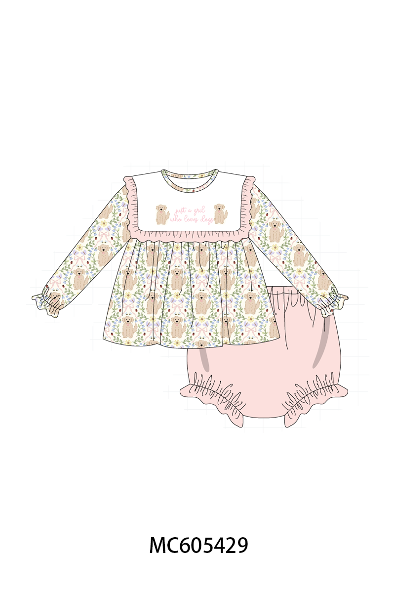 PO93 Pink&blue puppy embroidery collection- ETA December