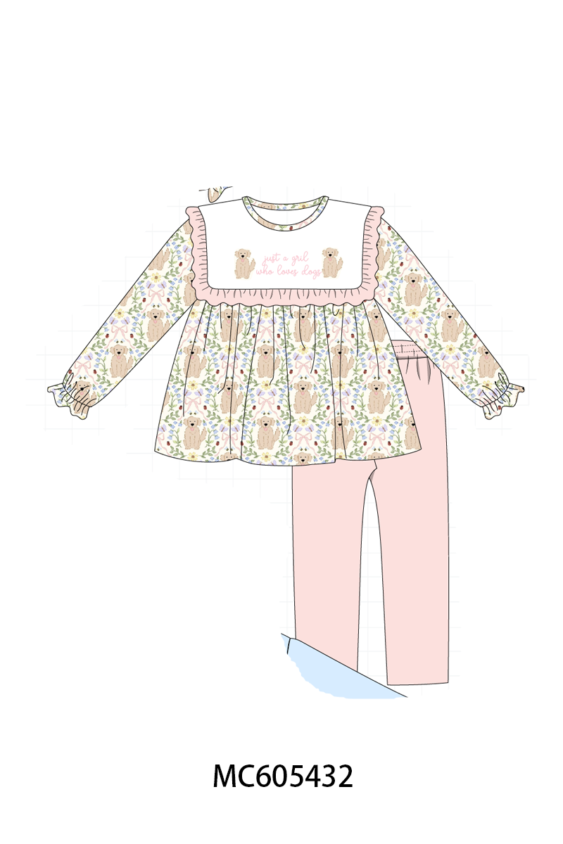 PO93 Pink&blue puppy embroidery collection- ETA December