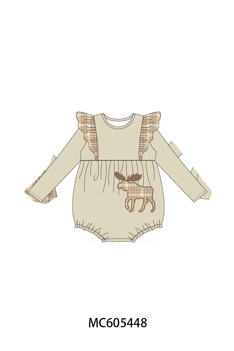 PO93 Khaki moose applique plaid collection- ETA December