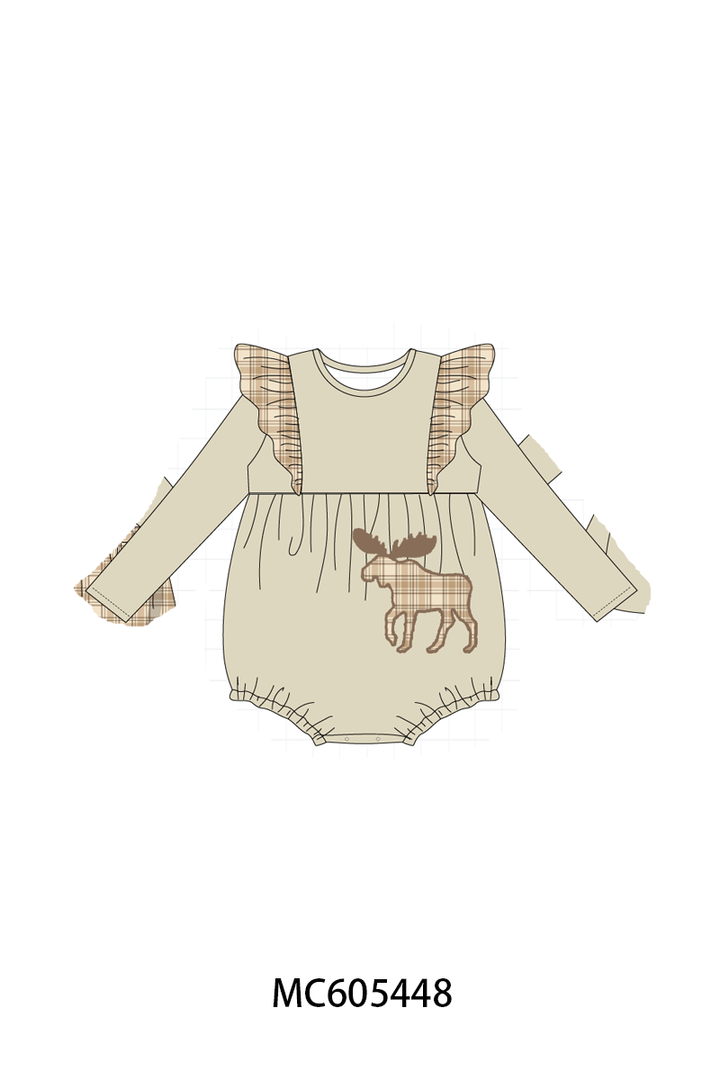 PO93 Khaki moose applique plaid collection- ETA December