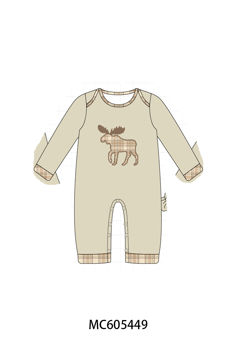 PO93 Khaki moose applique plaid collection- ETA December