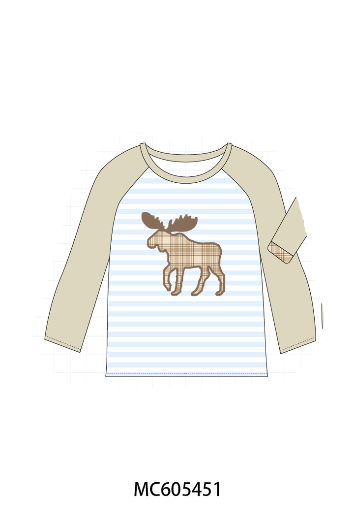 PO93 Khaki moose applique plaid collection- ETA December