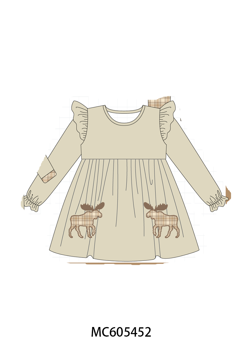 PO93 Khaki moose applique plaid collection- ETA December