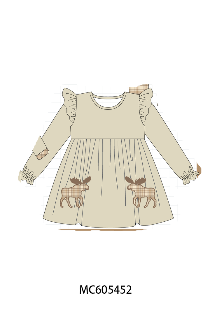 PO93 Khaki moose applique plaid collection- ETA December