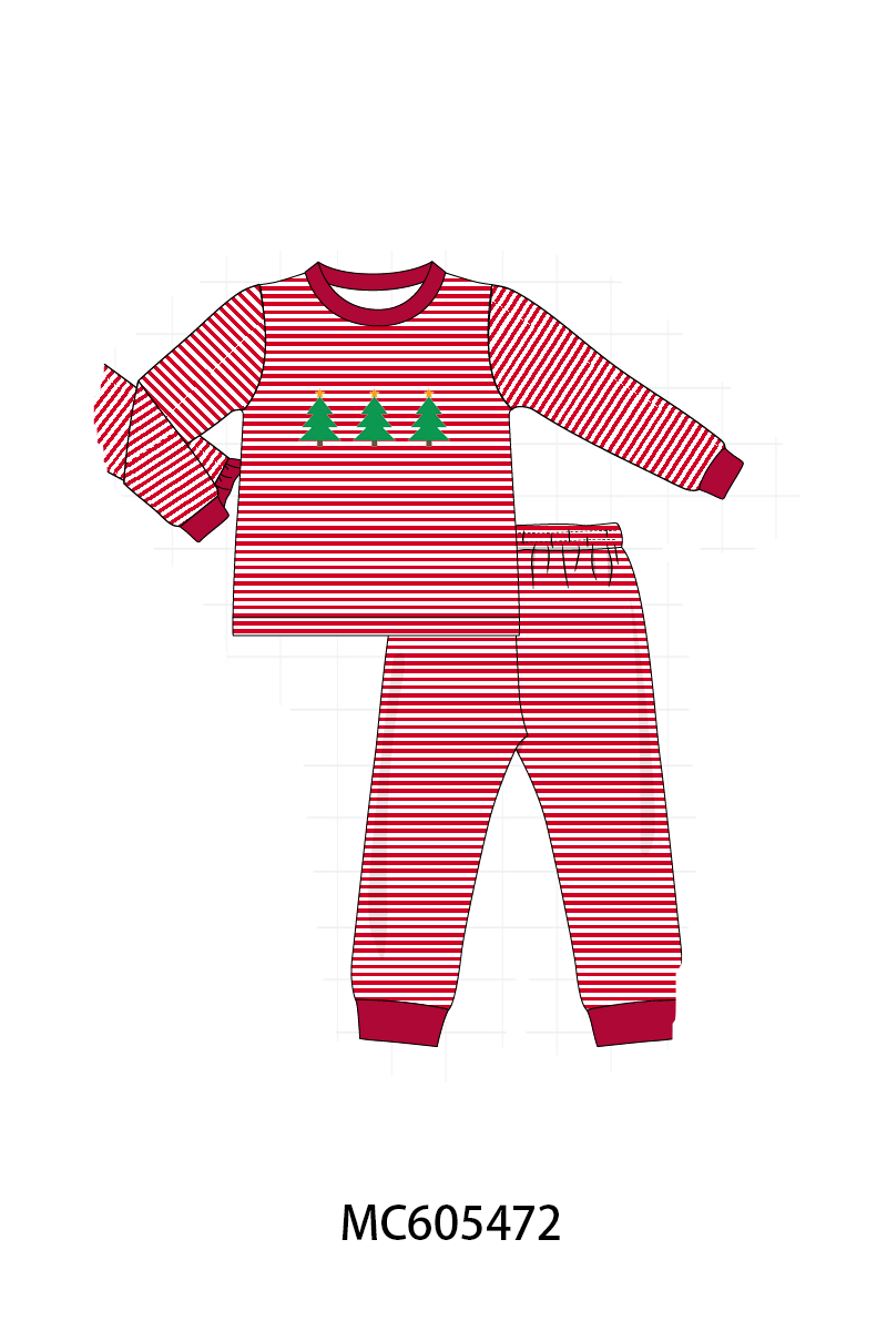 PO93 Christmas stripe tree santa reindeer gingerbread embroidery collection-ETA December
