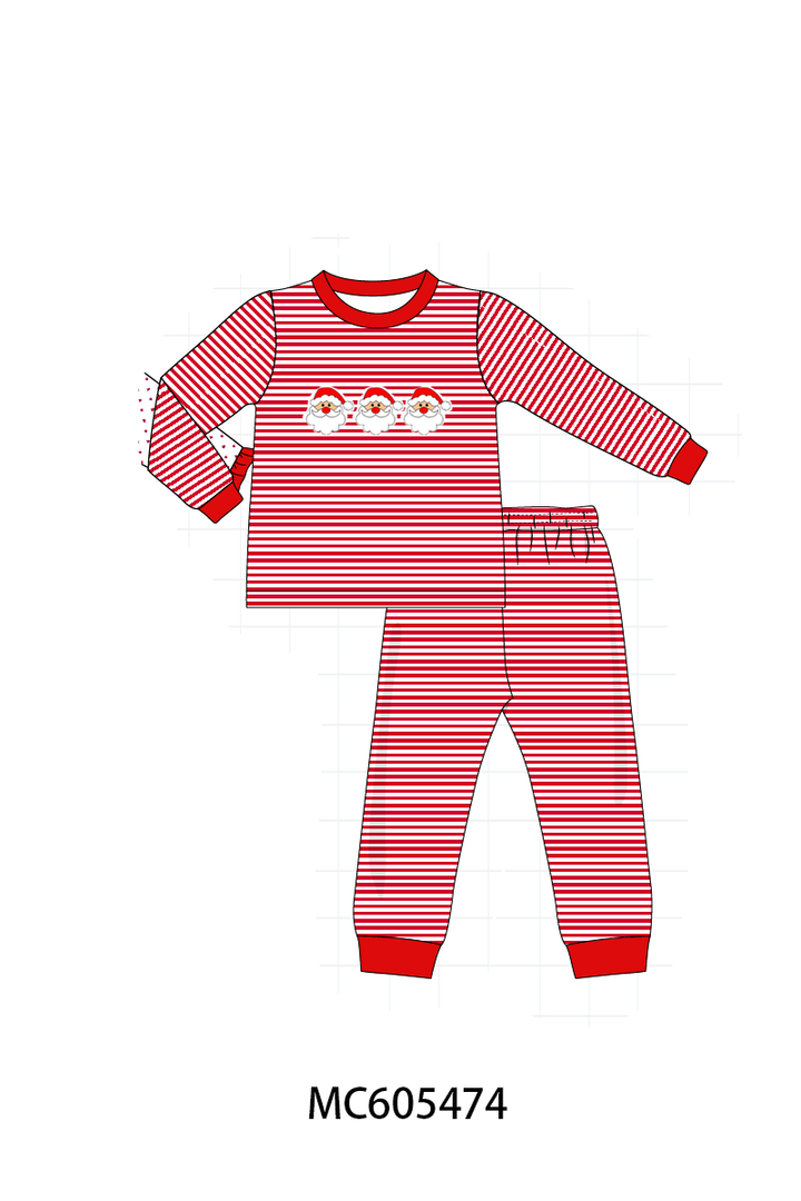 PO93 Christmas stripe tree santa reindeer gingerbread embroidery collection-ETA December