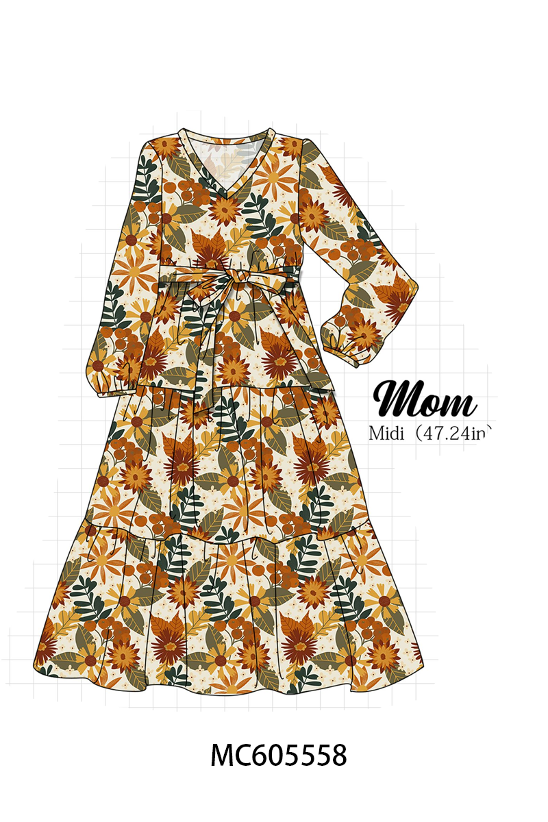 PO93 Mustard floral print ruffle collection-ETA December