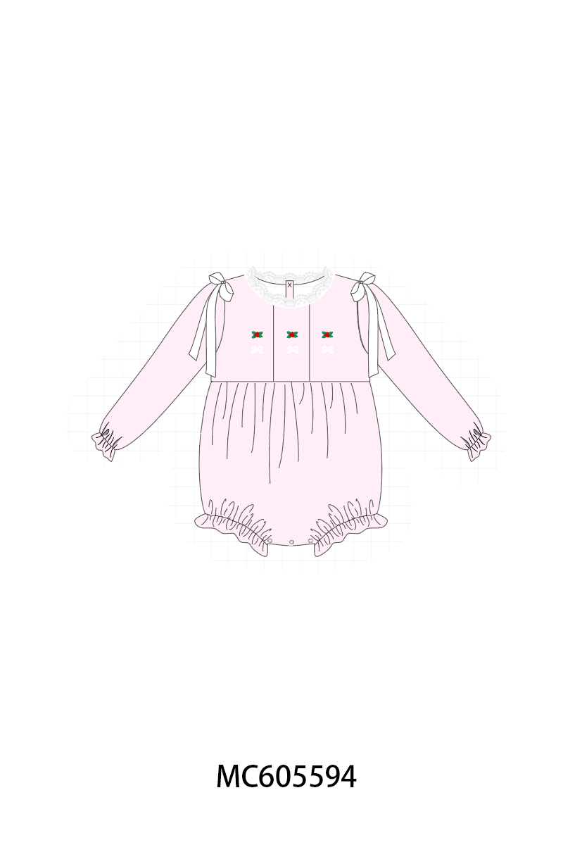 PO93 Pink christmas holly embroidery collection- ETA December