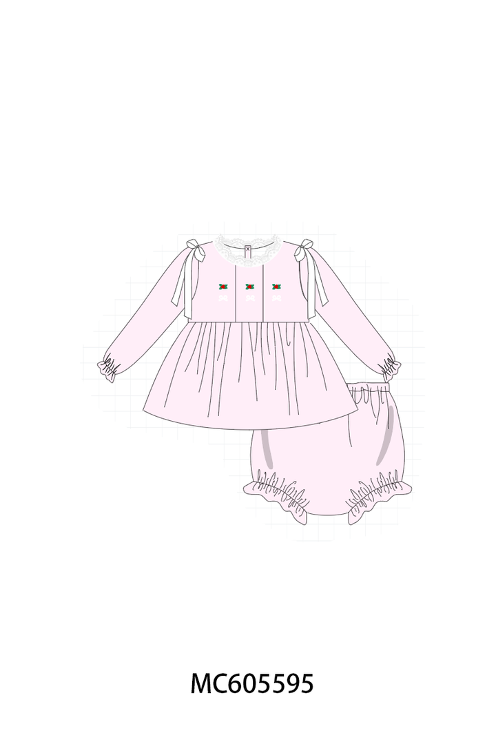 PO93 Pink christmas holly embroidery collection- ETA December