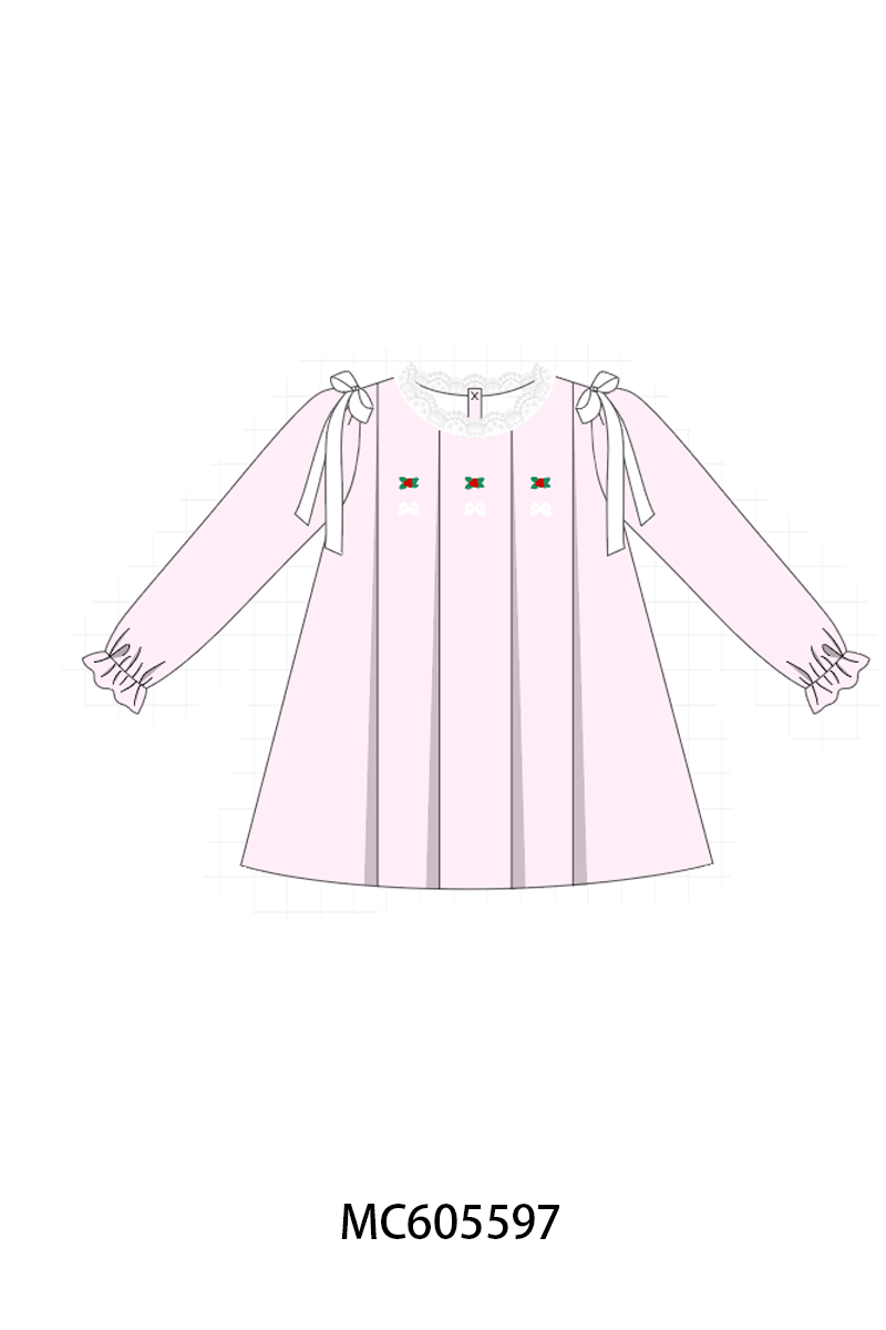 PO93 Pink christmas holly embroidery collection- ETA December