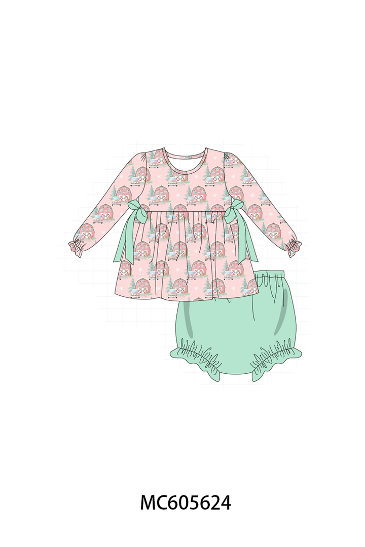 PO93 Pink christmas house ruffle collection- ETA December