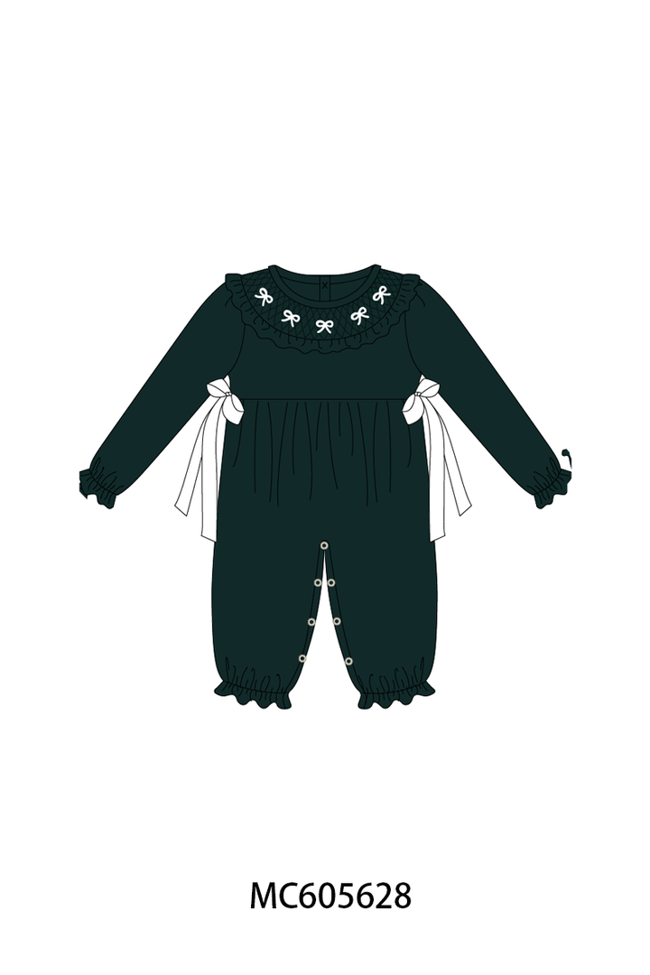 PO93 Forest velvet bow smocked ruffle collection- ETA December