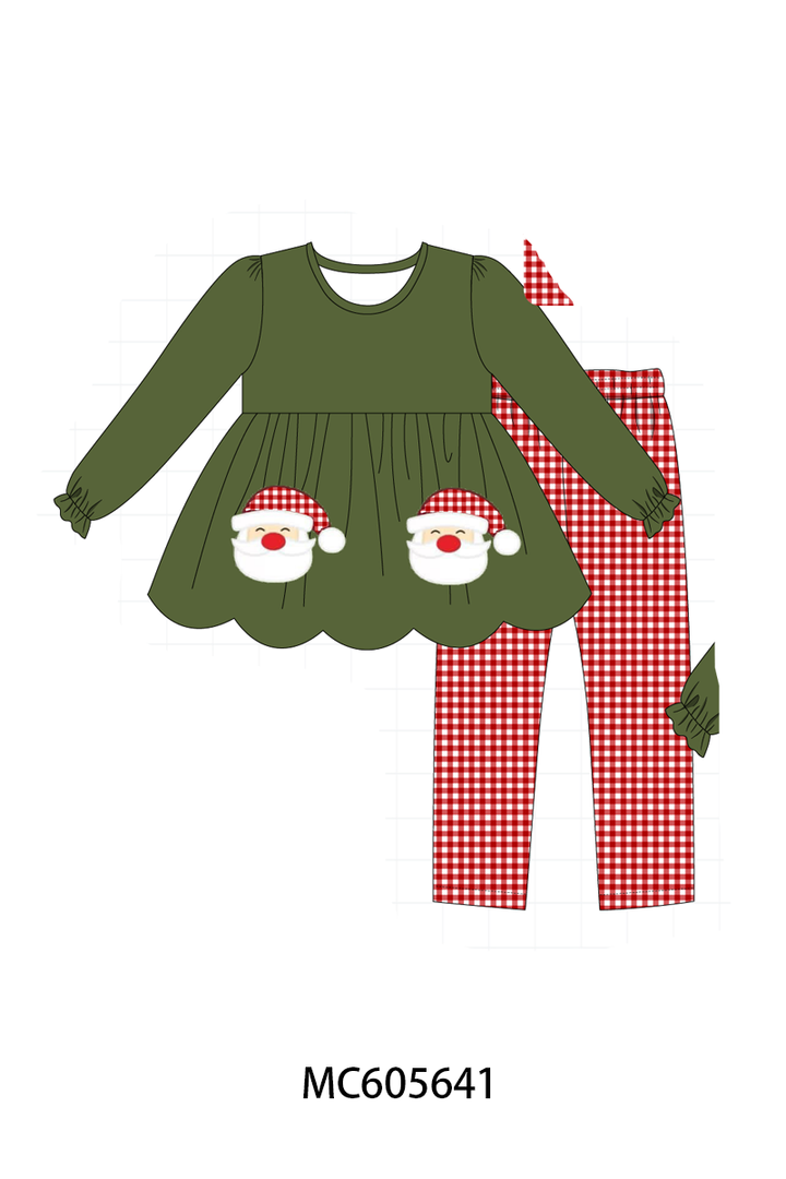 PO93 Green christmas santa claus applique collection- ETA December