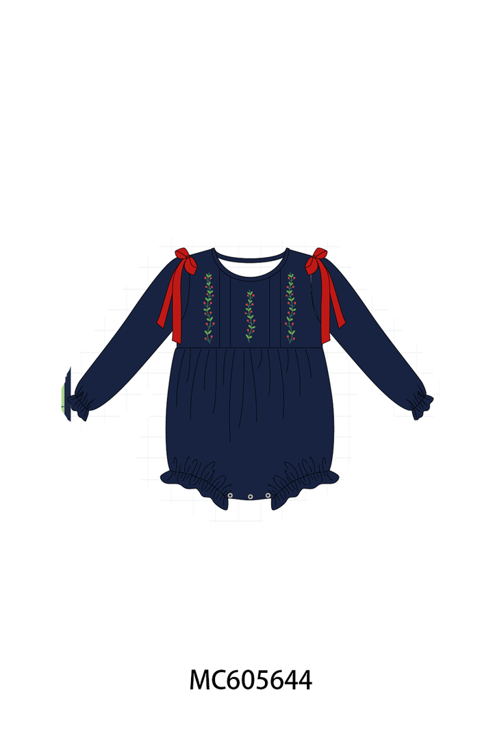 PO93 Navy holly embroidery collection- ETA December