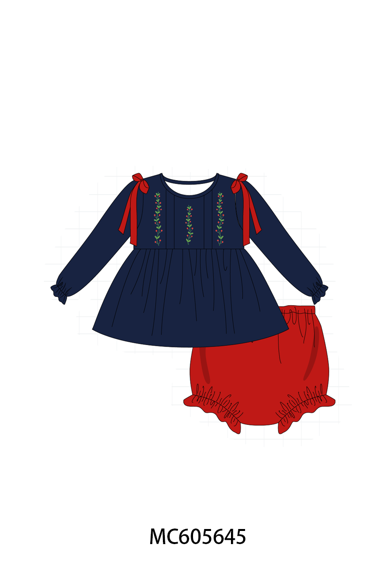 PO93 Navy holly embroidery collection- ETA December
