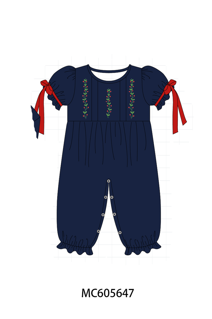 PO93 Navy holly embroidery collection- ETA December