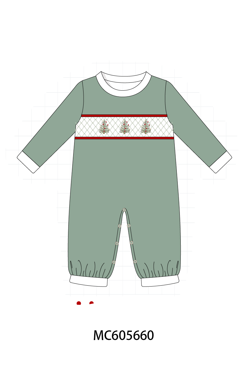 PO93 Red&sage christmas tree holly smocked collection- ETA December