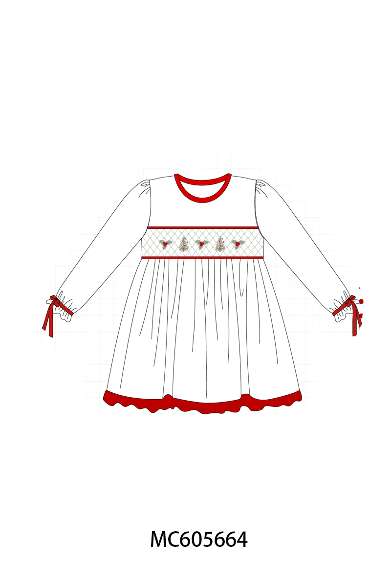 PO93 Red&sage christmas tree holly smocked collection- ETA December