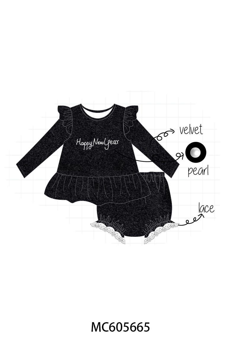 PO93 Black happy new year velvet pearl collection- ETA December