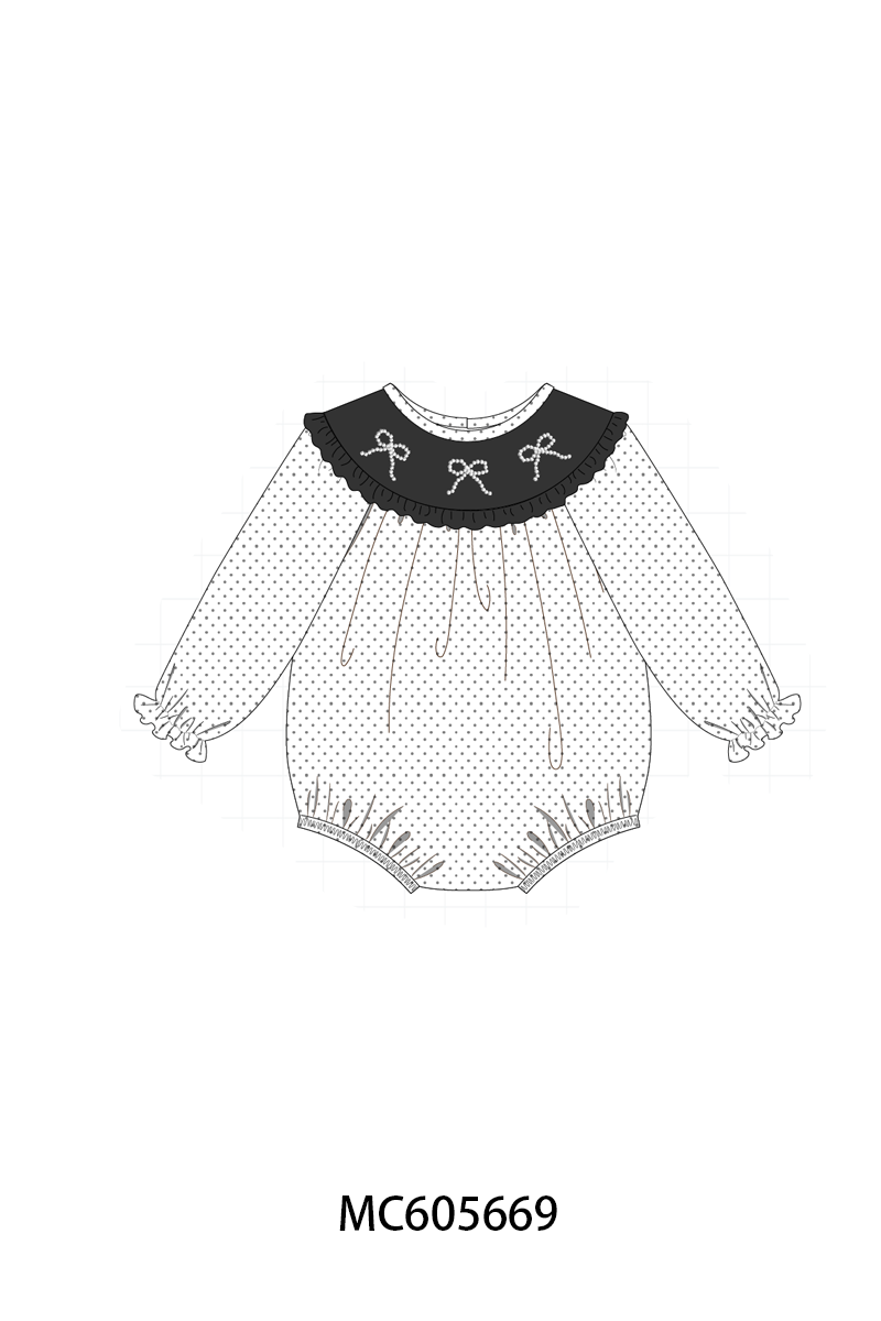PO93 White bow pearl stich dot collection- ETA December