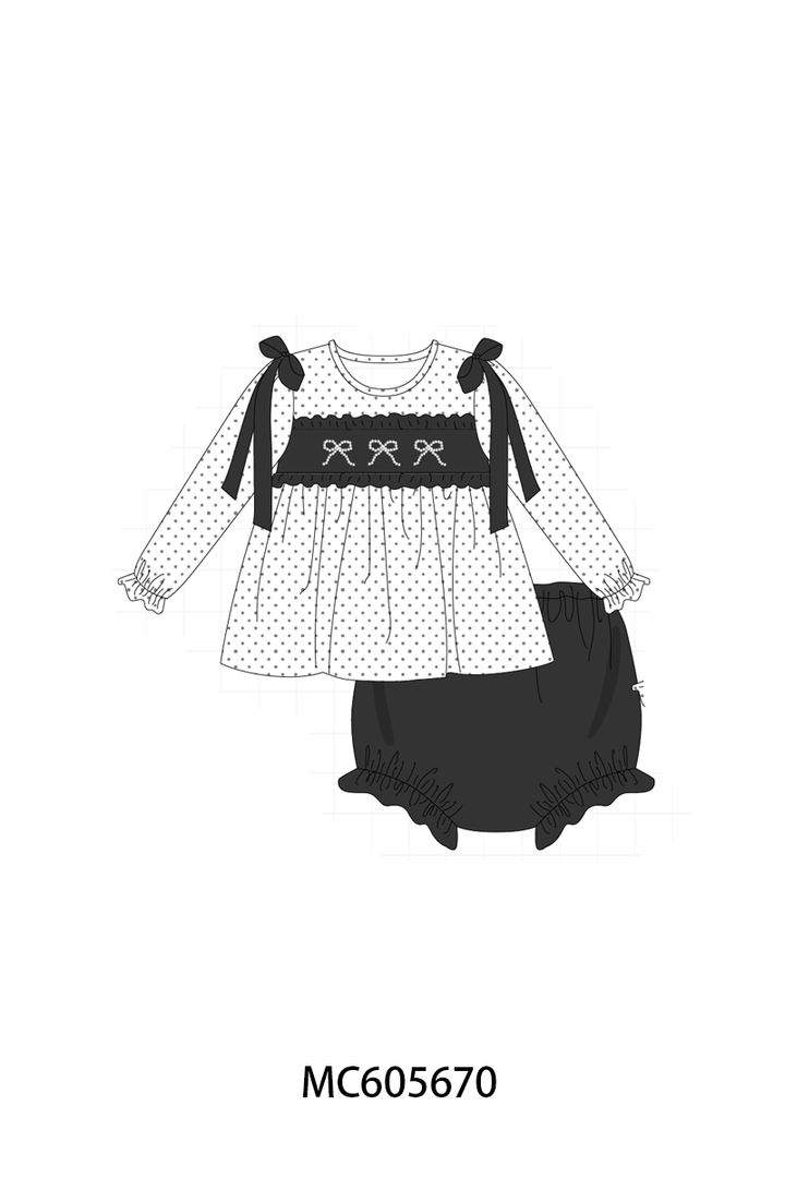 PO93 White bow pearl stich dot collection- ETA December