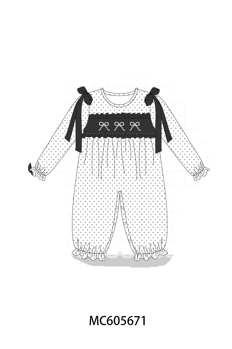 PO93 White bow pearl stich dot collection- ETA December
