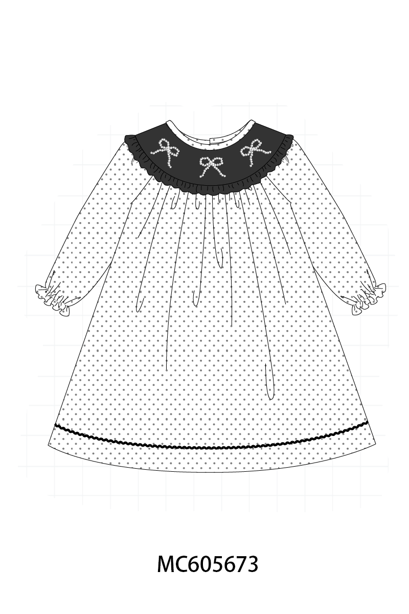 PO93 White bow pearl stich dot collection- ETA December
